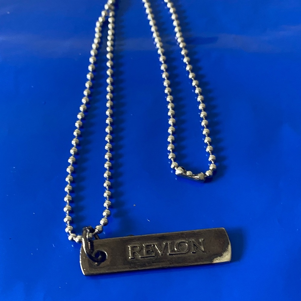 Revlon Silver Tag Necklace